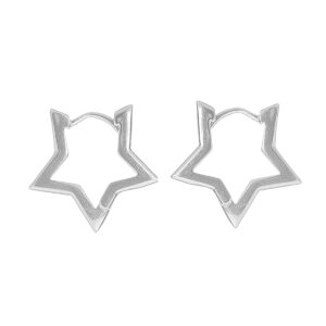 Aros con forma de estrella de plata de ley 925