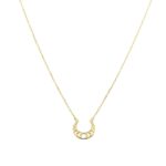 Collar fases de la luna de plata chapado en oro