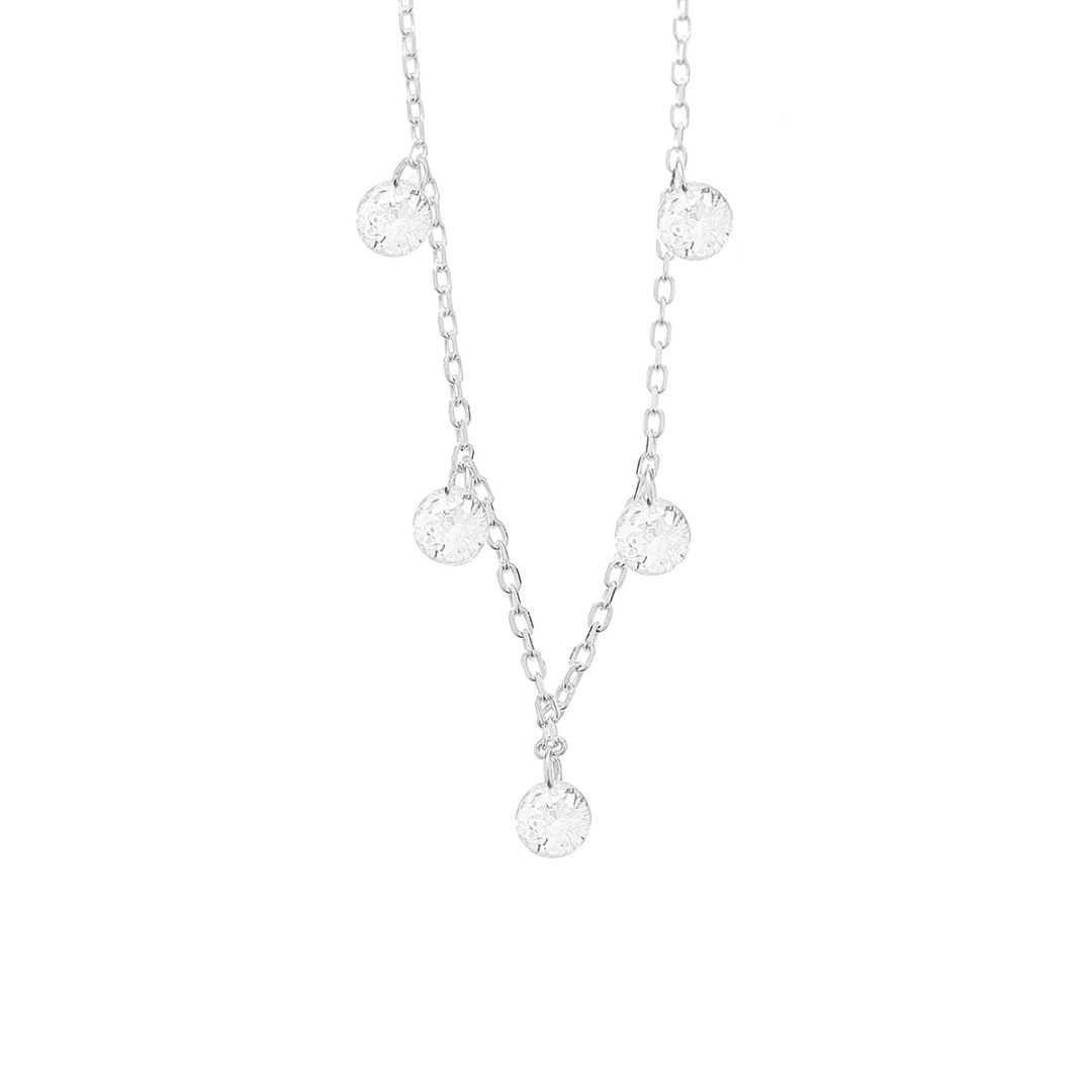 Collar de plata de ley 925 con brillantes