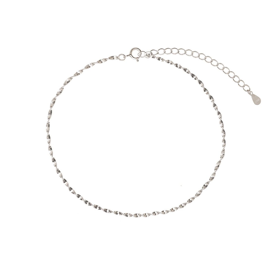 Pulsera Tobillera Singapour de plata de ley 925