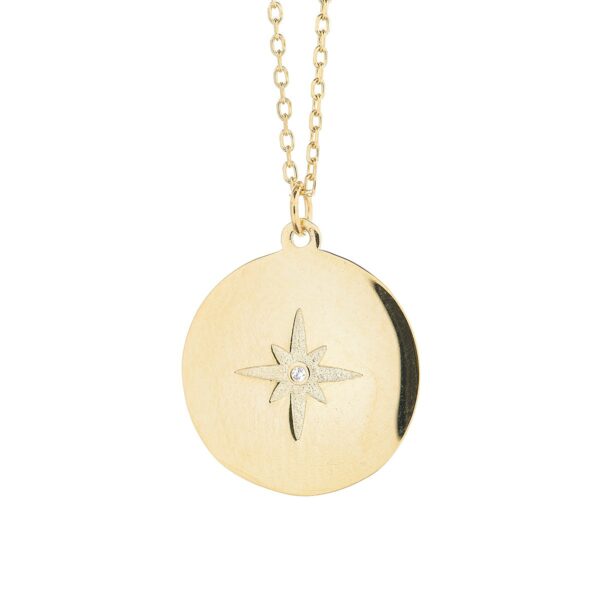 Collar de la colección Alioth. Diseño de estrella polar, fabricado en plata de ley bañada en oro