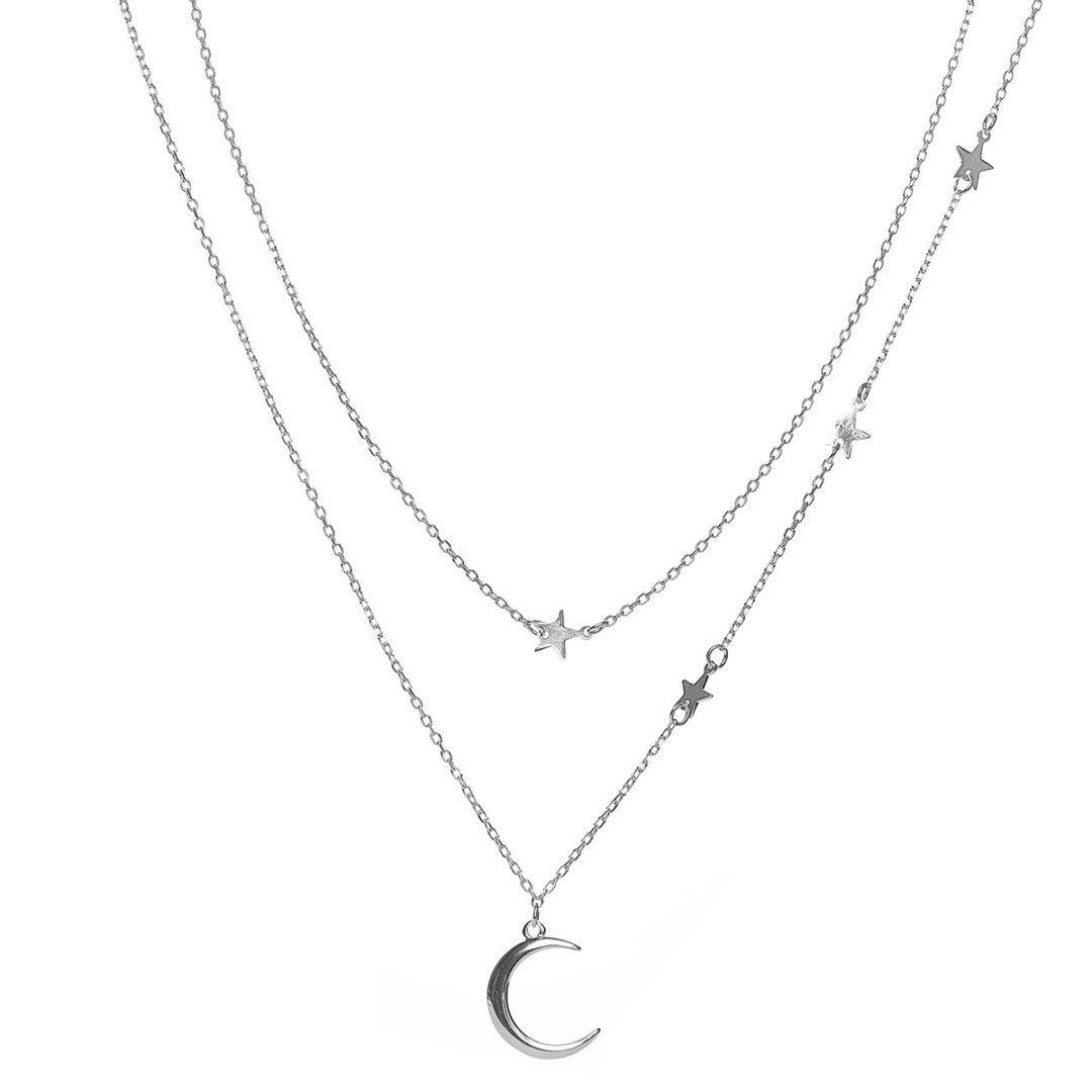 COLLAR DOBLE ESTRELLAS Y LUNA